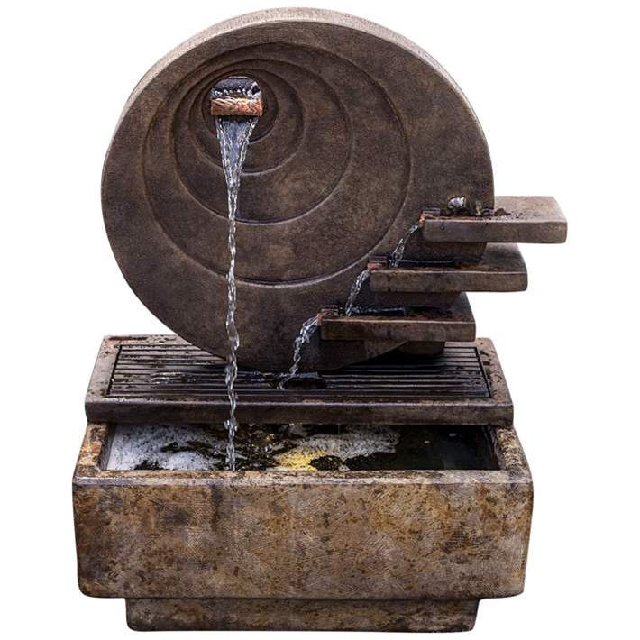 Henri Studio Sun Dance 40" Relic Lava Waterfall LED Outdoor Fountain