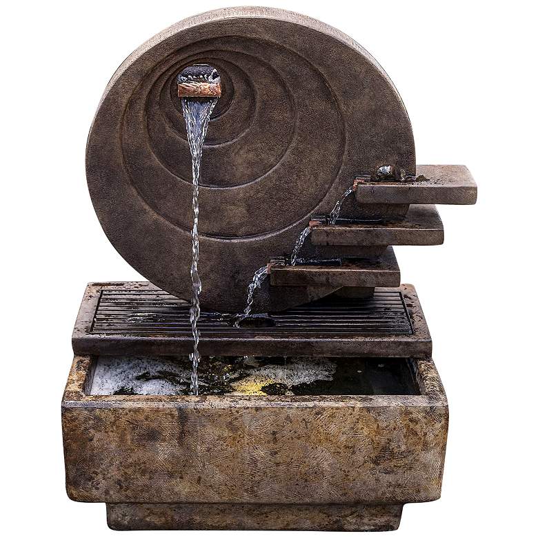 Image 2 Henri Studio Sun Dance 40" Relic Lava Waterfall LED Outdoor Fountain