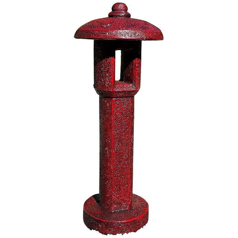 Image 1 Henri Studio Tall Ishi-Doro Lantern 40" High Asian Red Garden Accent