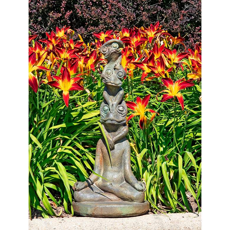 Image 1 Henri Studio Totem Frogs 33" High Relic Nebbia Statue