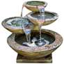 2_Henri Studio Verona 25" Relic Nebbia Finish LED Outdoor Water Fountain