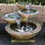 1_Henri Studio Verona 25" Relic Nebbia Finish LED Outdoor Water Fountain