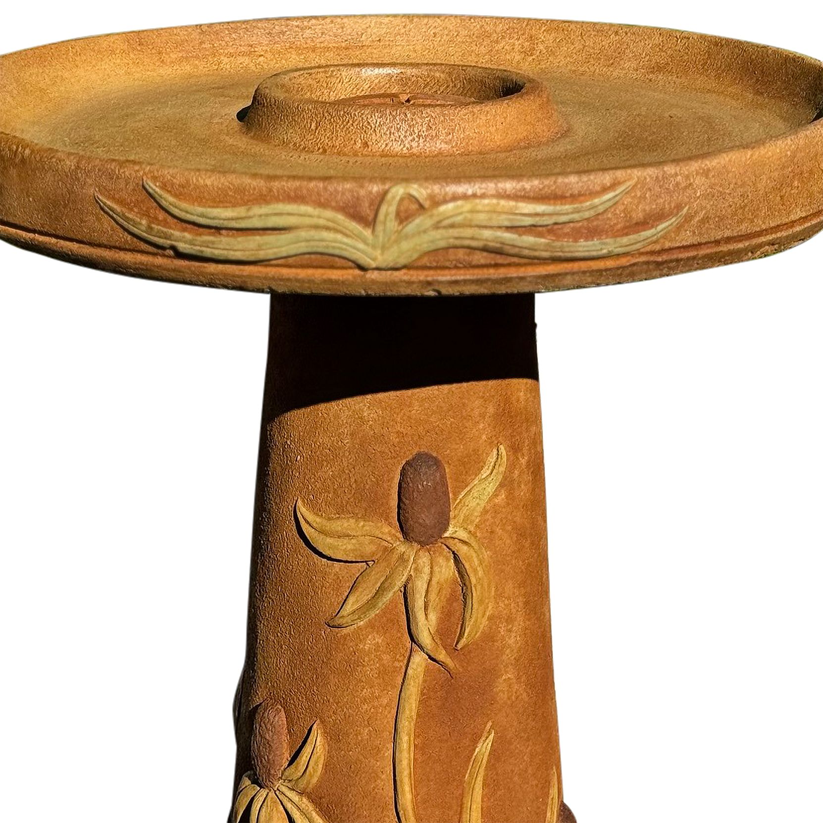 Image 2 Henri Studio Wetlands Coneflower 25"H Relic Hi-Tone Birdbath Made to Order more views