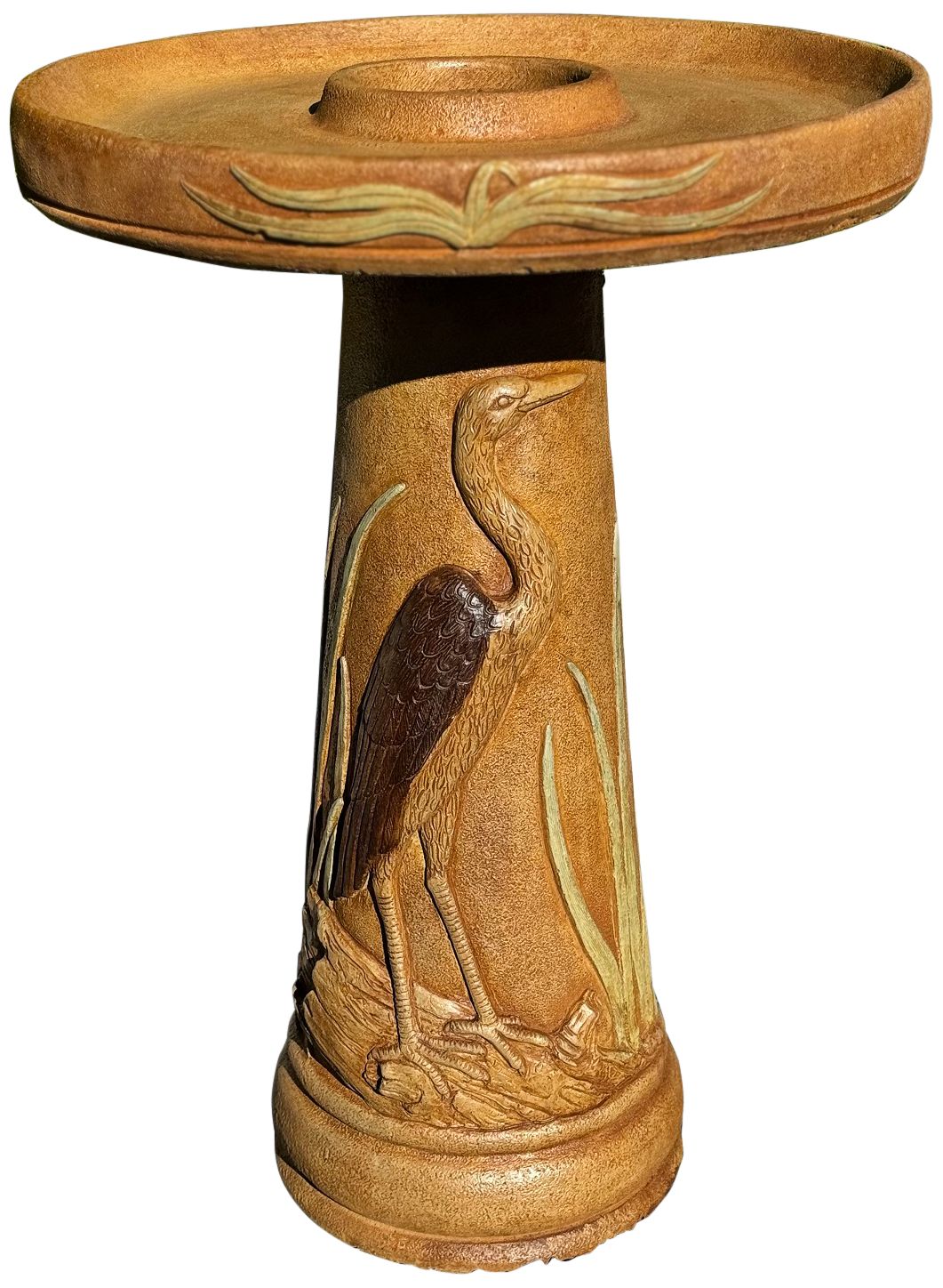 Henri Studio Wetlands Egret 25" High Relic Hi-Tone Birdbath - Made to Order