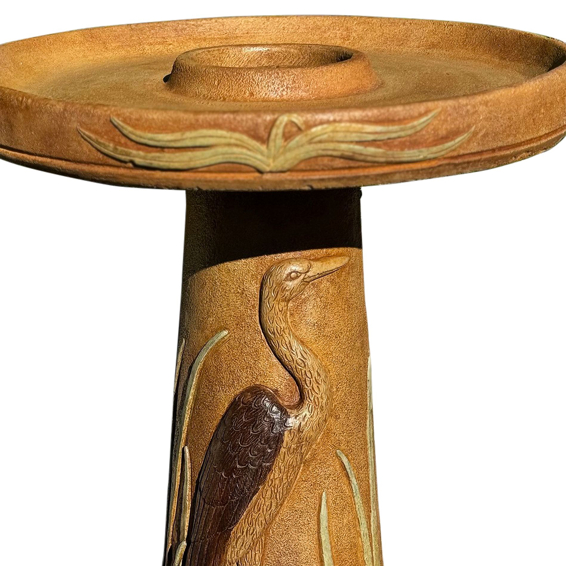 Image 2 Henri Studio Wetlands Egret 25" High Relic Hi-Tone Birdbath - Made to Order more views