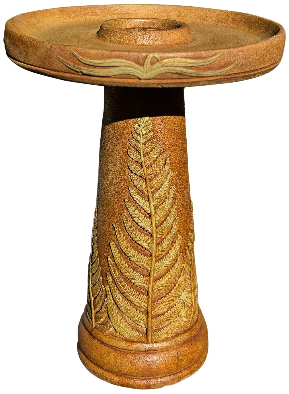 Henri Studio Wetlands Fern 25" High Relic Hi-Tone Birdbath - Made to Order