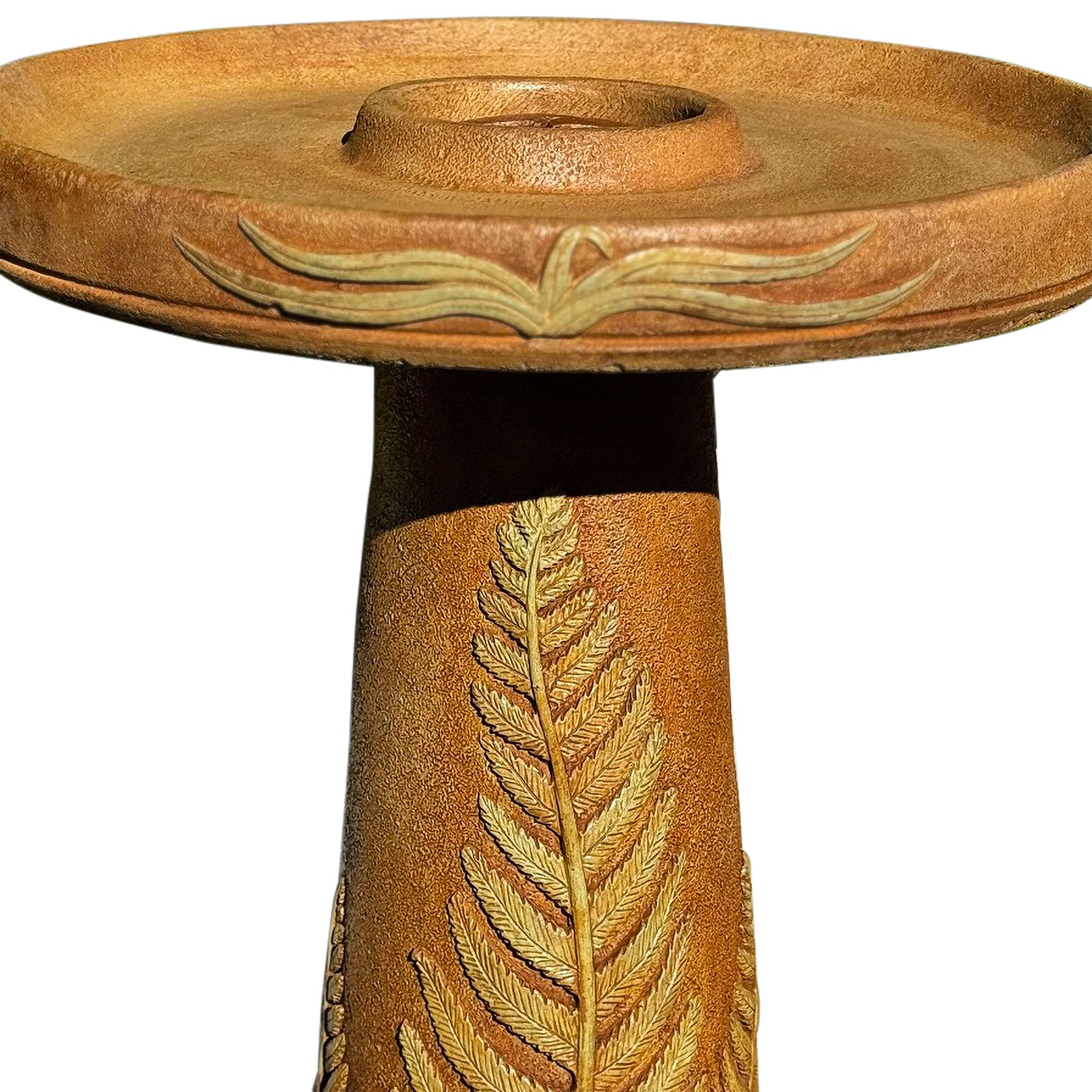 Image 2 Henri Studio Wetlands Fern 25" High Relic Hi-Tone Birdbath - Made to Order more views