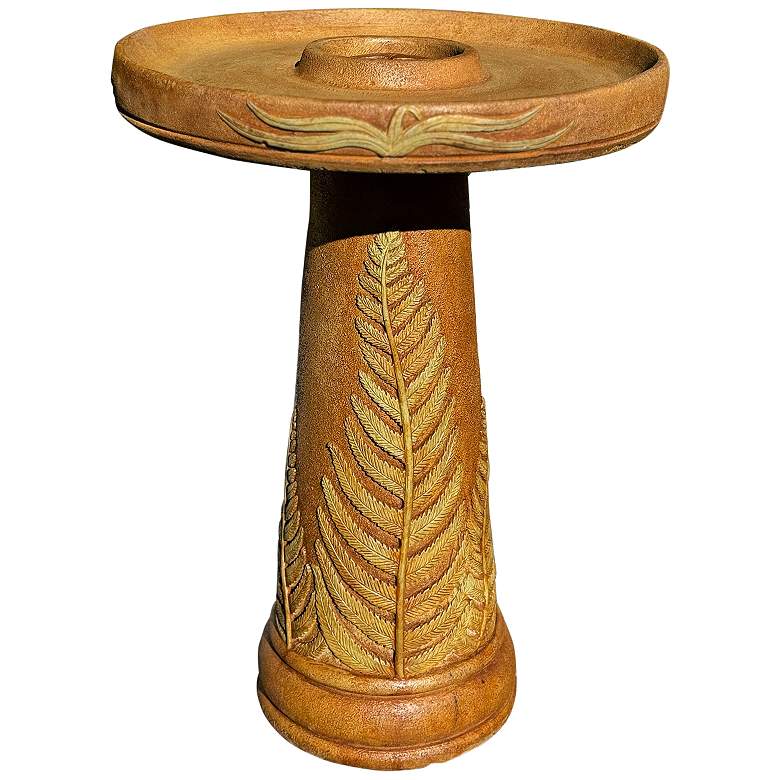 Image 1 Henri Studio Wetlands Fern 25" High Relic Hi-Tone Birdbath