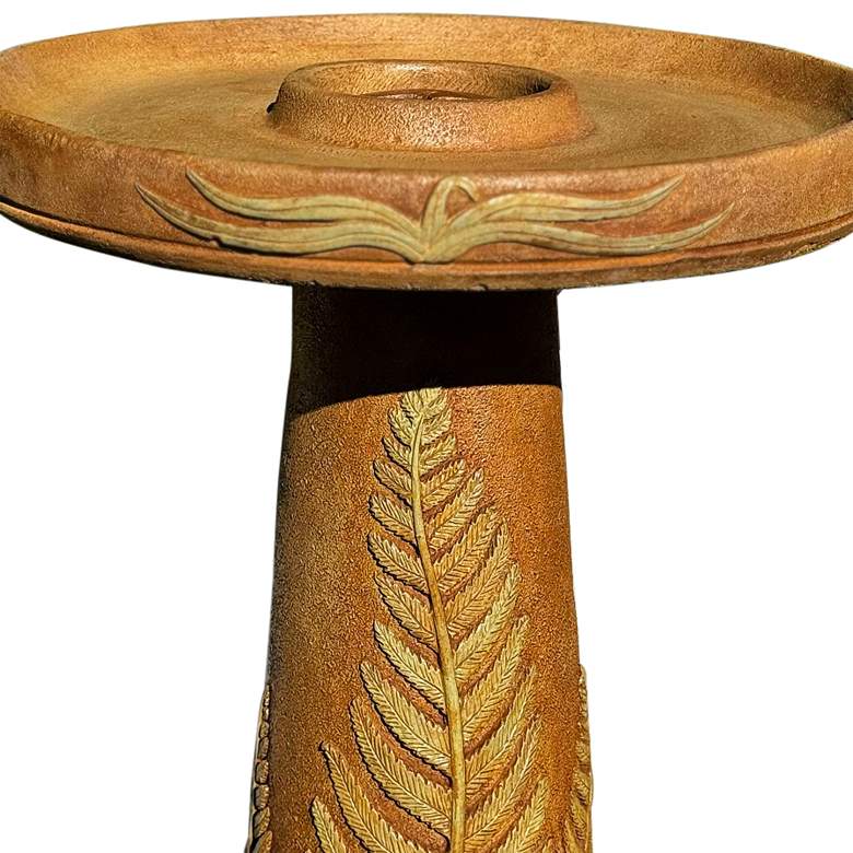 Image 2 Henri Studio Wetlands Fern 25" High Relic Hi-Tone Birdbath more views