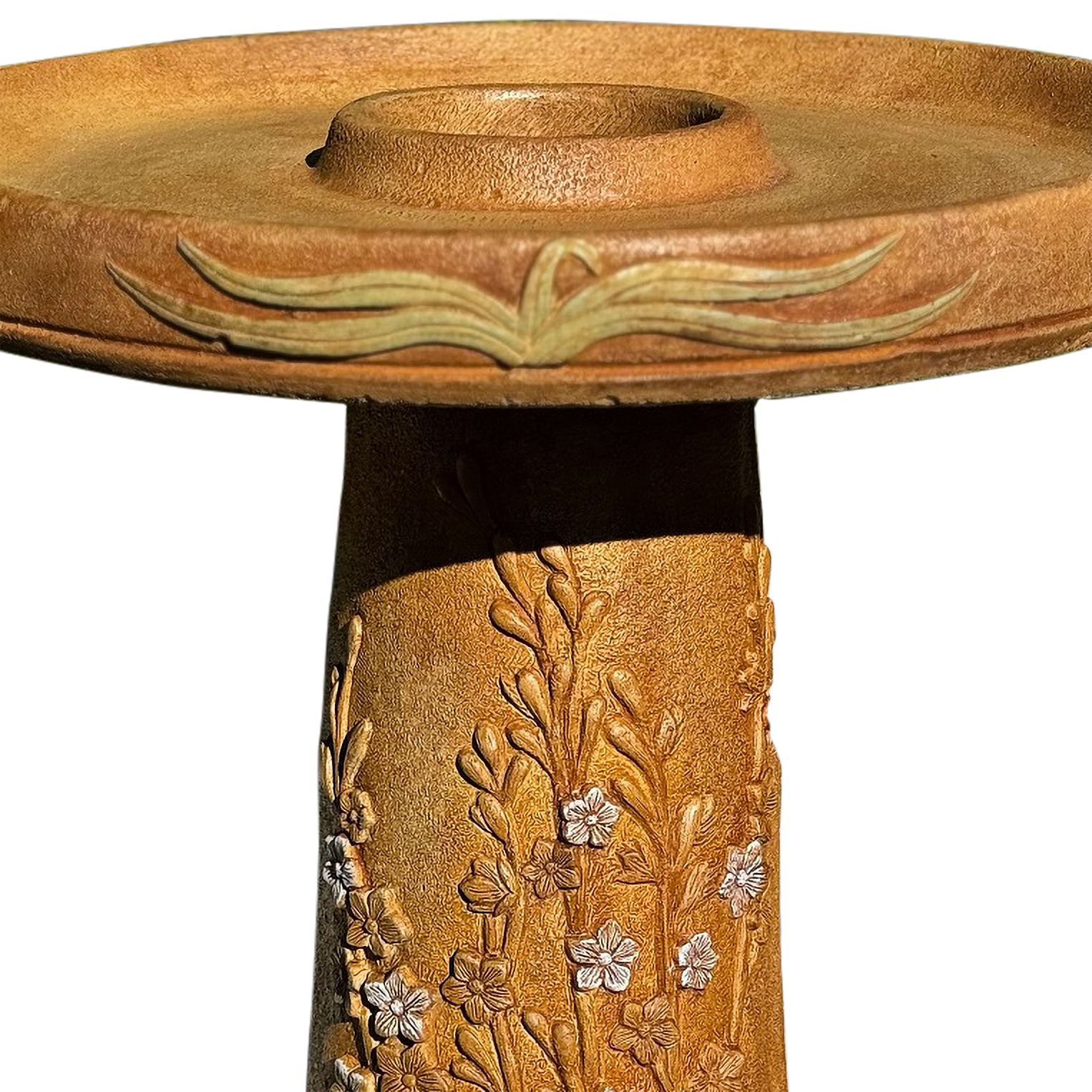 Image 2 Henri Studio Wetlands Flowers 25"H Relic Hi-Tone Birdbath - Made to Order more views