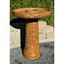3_Henri Studio Wetlands Flowers 25"H Relic Hi-Tone Birdbath more views