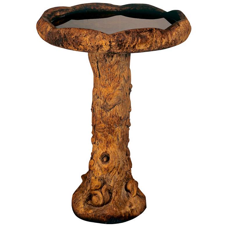 Image 1 Henri Studio Woodland 27" High Relid Lava Outdoor Birdbath