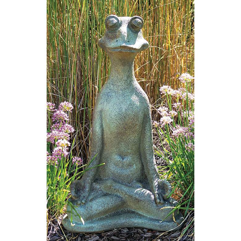 Image 1 Henri Studio Zen Frog 23 inch High Relic Nebbia Outdoor Statue