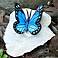 Henri Studios Blue Butterfly 4" High Garden Accent Set of 4