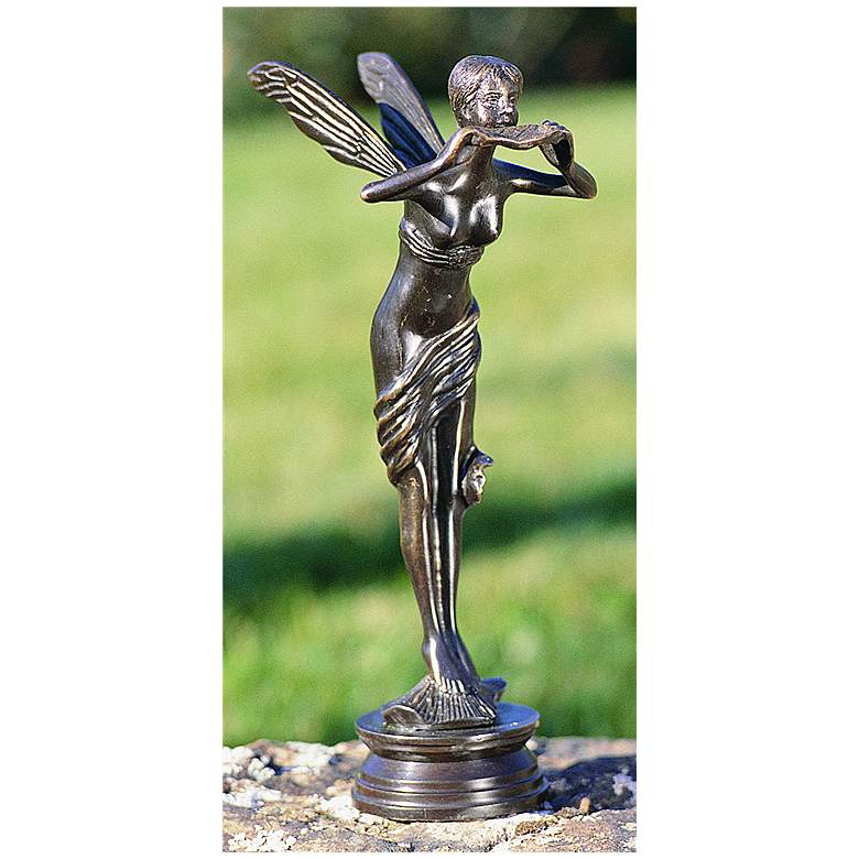 Image 1 Henri Studios Bronze Fairy 13 inchH Cast Brass Outdoor Statue