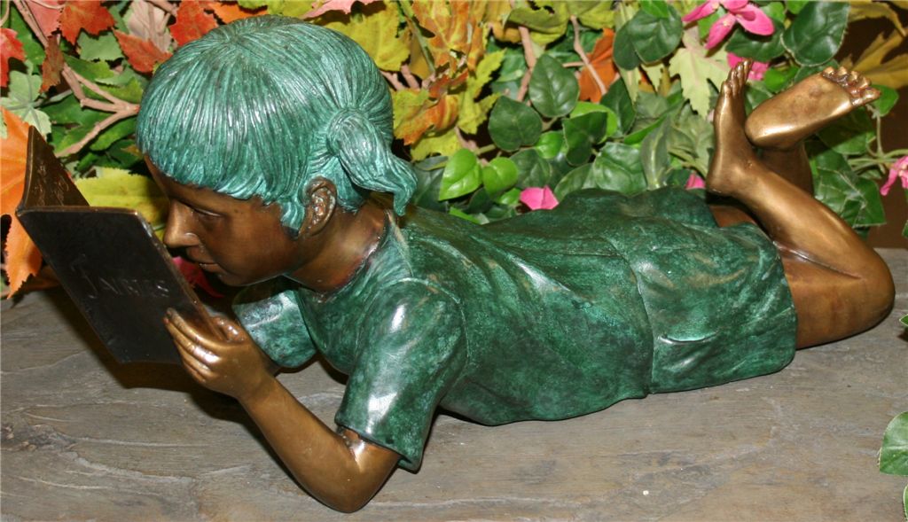 Henri Studios Small Solitude Girl 17"W Brass Outdoor Statue - Made to Order