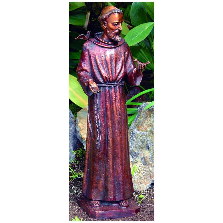 Image 1 Henri Studios St. Francis Bronze 31" High Cast Brass Statue