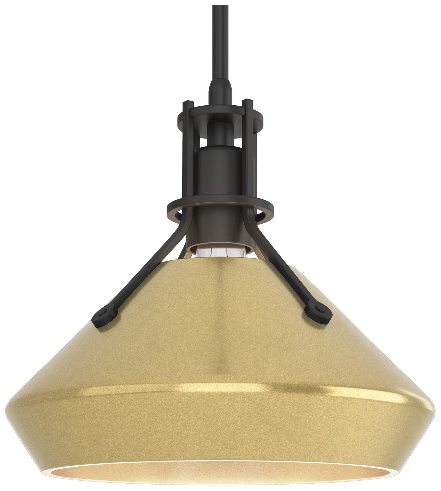 Henry 10" Wide Black Mini Pendant w/ Modern Brass