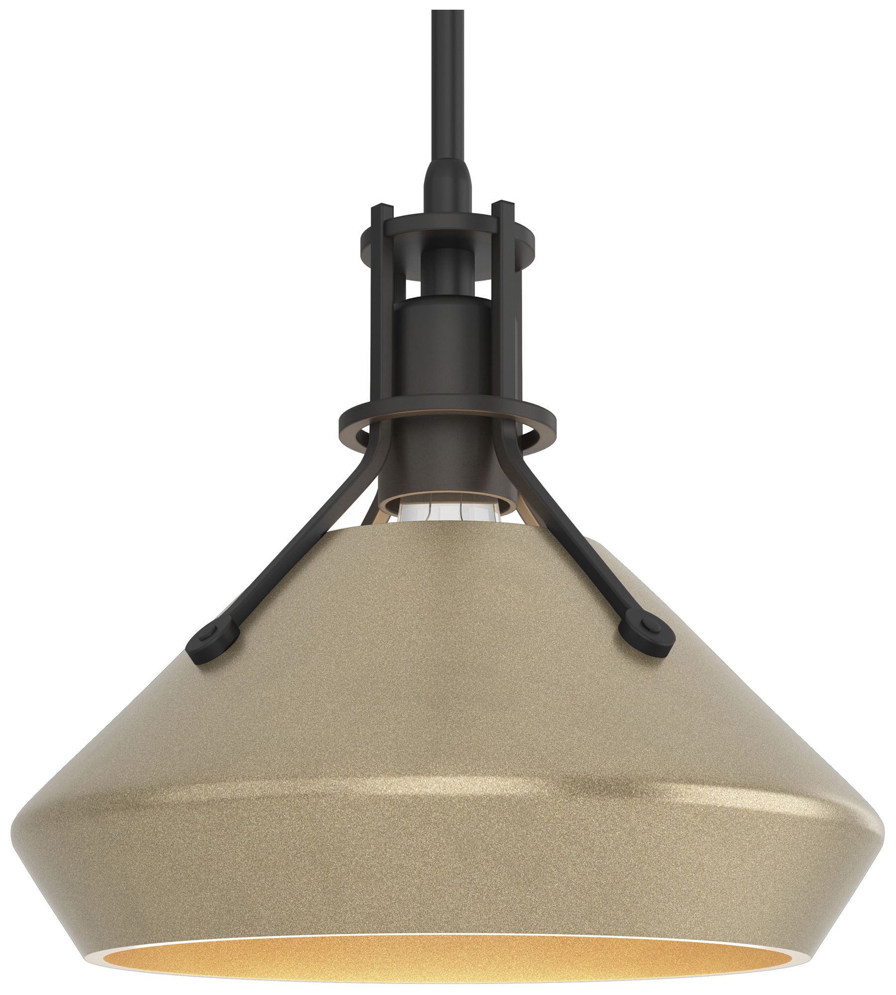 Henry 10" Wide Black Mini Pendant w/ Soft Gold