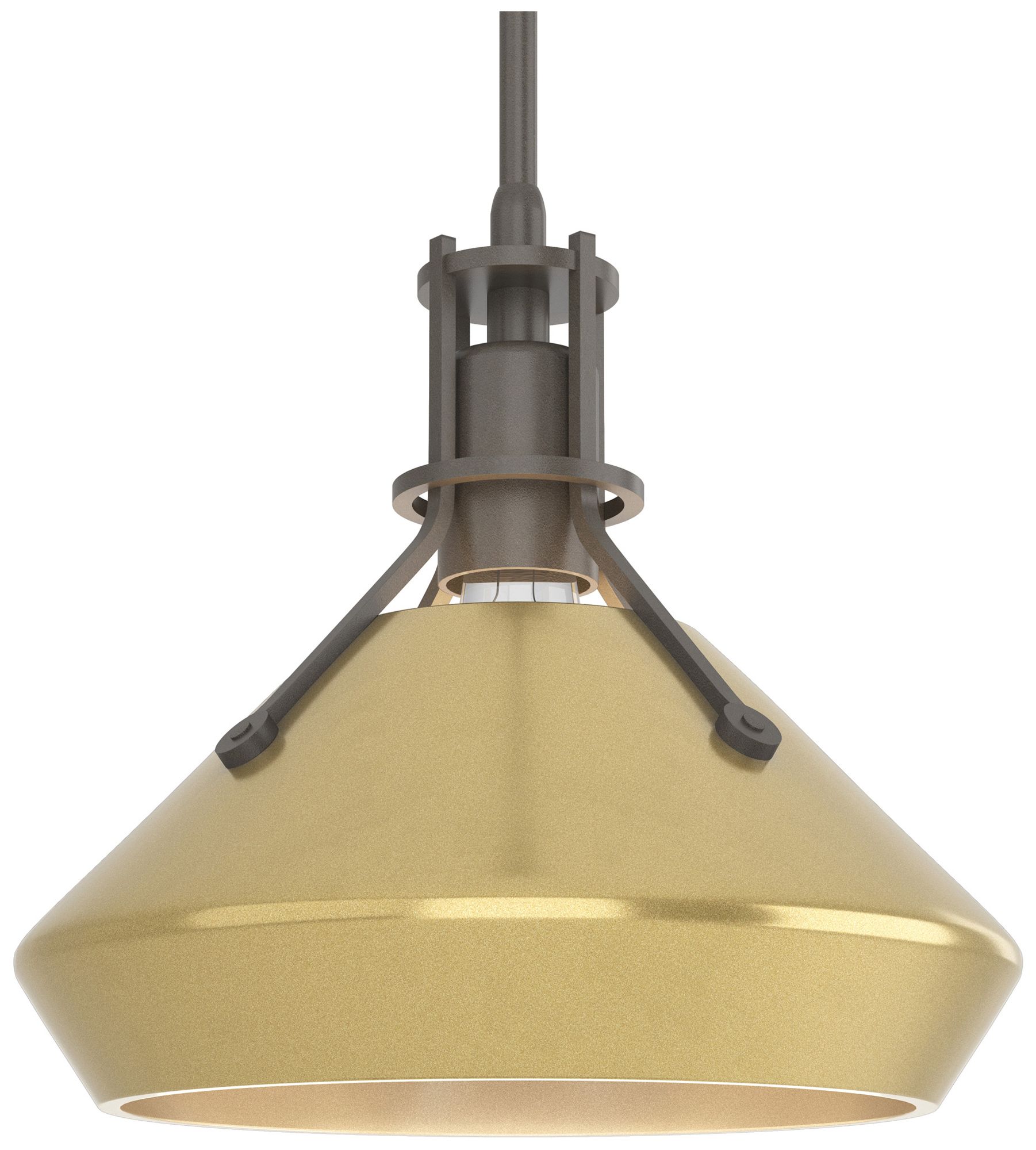 Henry 10" Wide Dark Smoke Mini Pendant w/ Modern Brass
