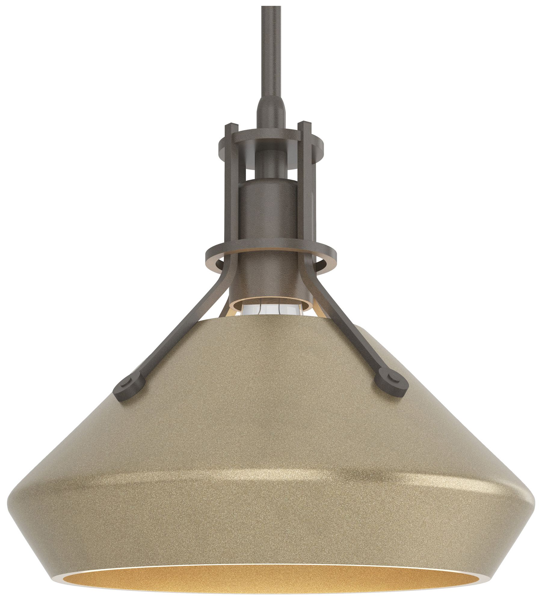 Henry 10" Wide Dark Smoke Mini Pendant w/ Soft Gold