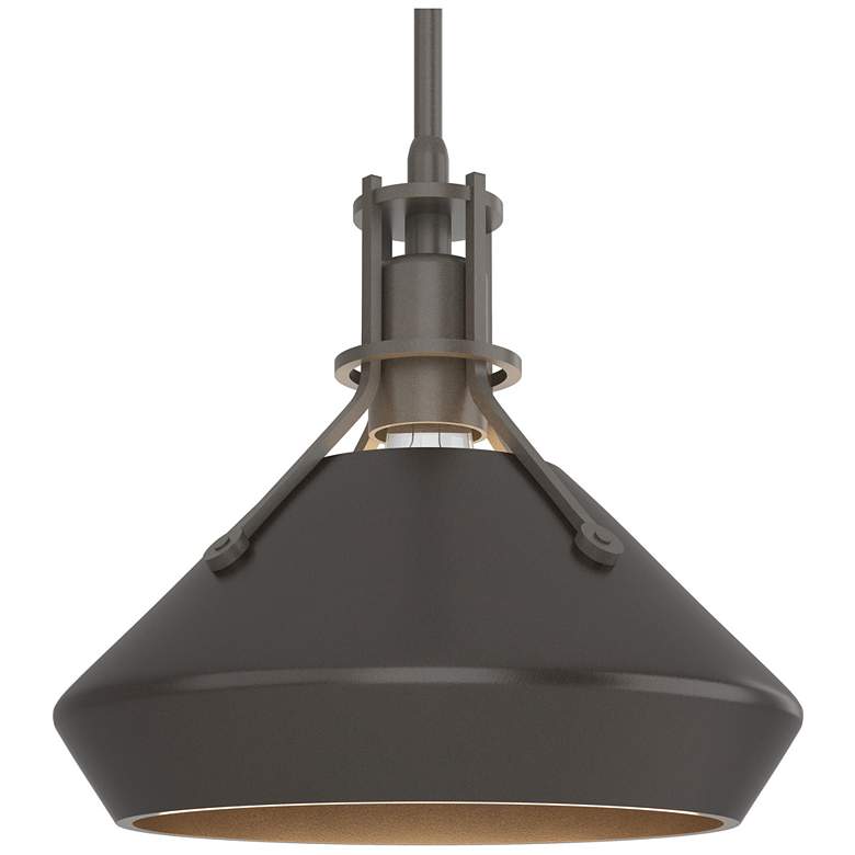 Image 1 Henry 10" Wide Dark Smoke Mini Pendant with Bronze Shade