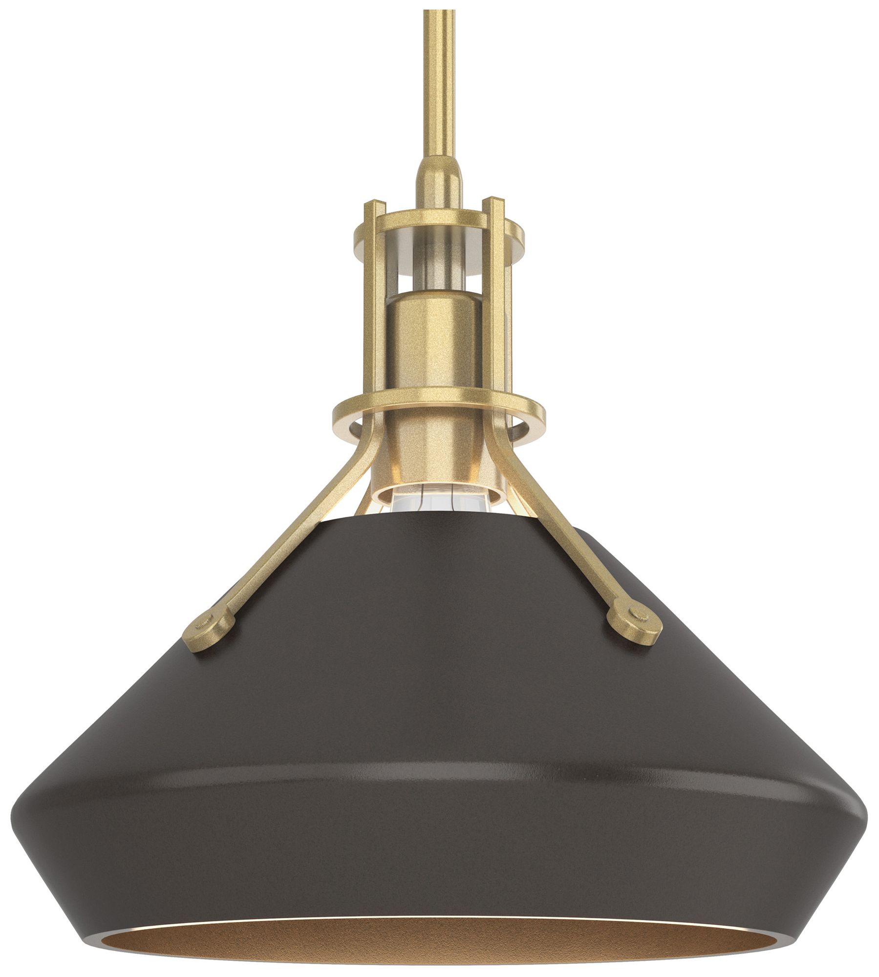 Henry 10" Wide Modern Brass Mini Pendant w/ Oil Rubbed Bronze