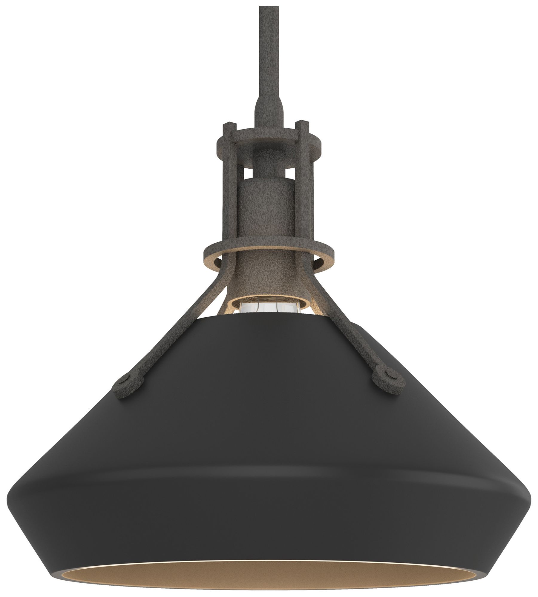 Henry 10" Wide Natural Iron Mini Pendant w/ Black