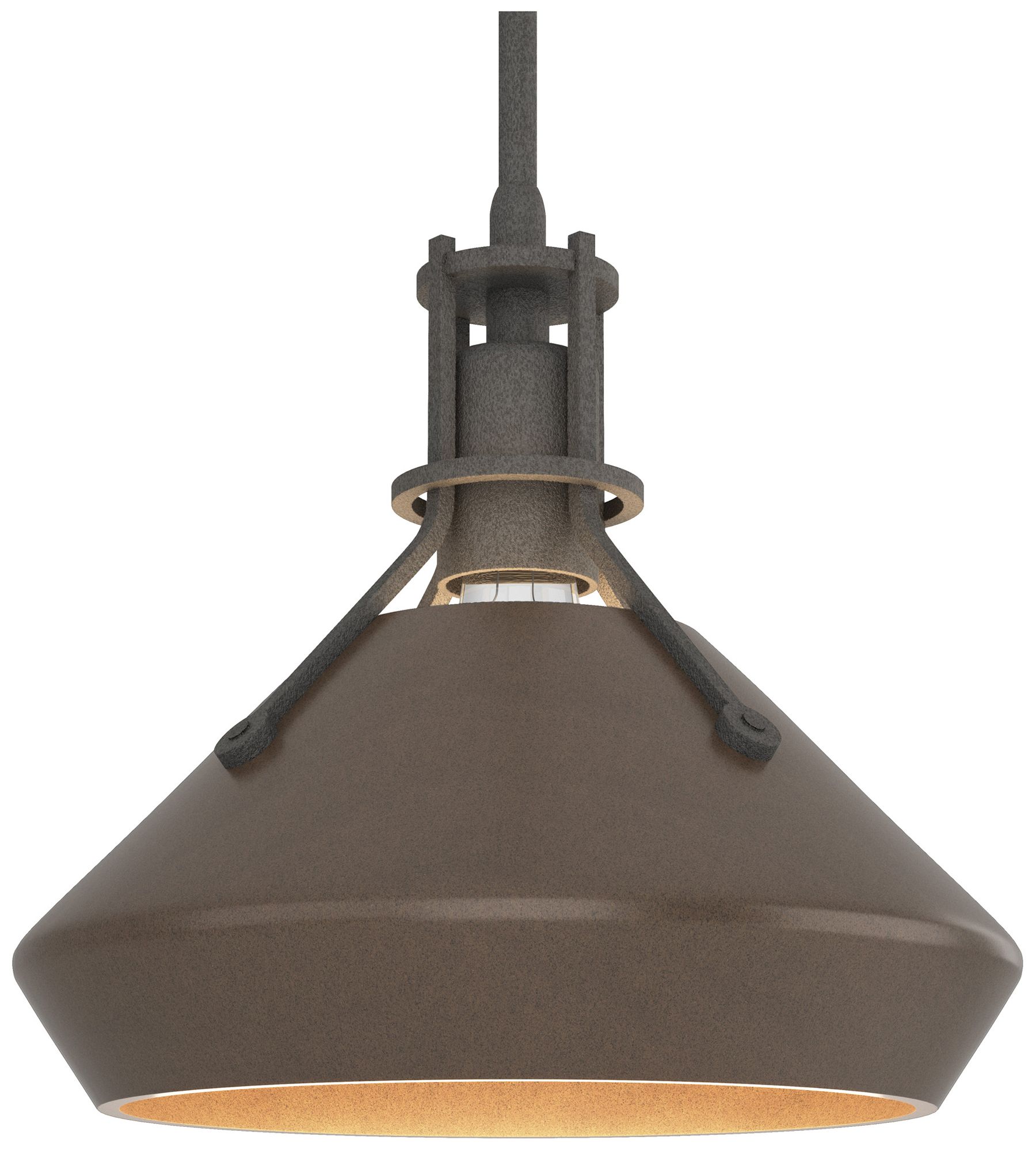 Henry 10" Wide Natural Iron Mini Pendant w/ Bronze