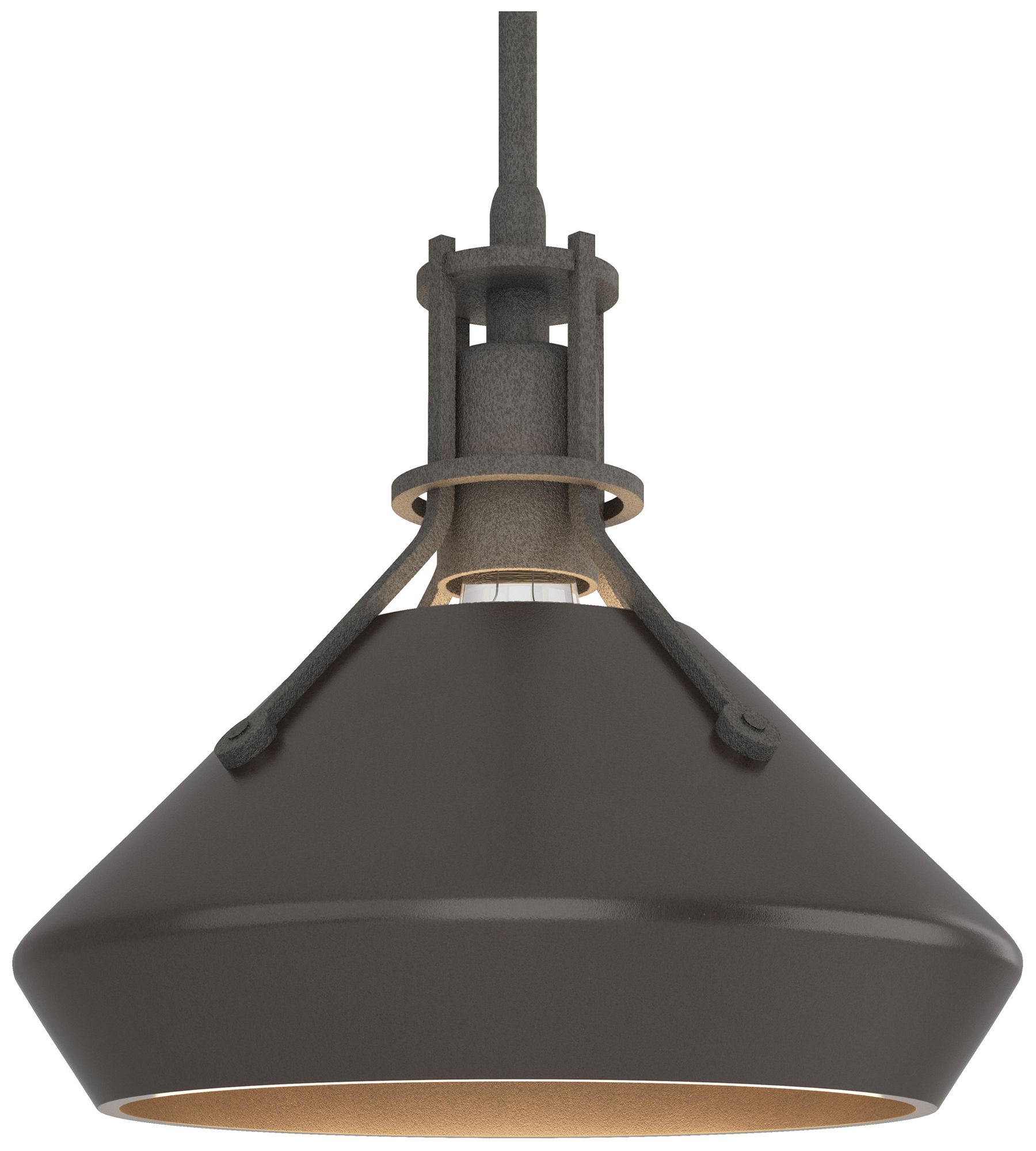 Henry 10" Wide Natural Iron Mini Pendant w/ Oil Rubbed Bronze