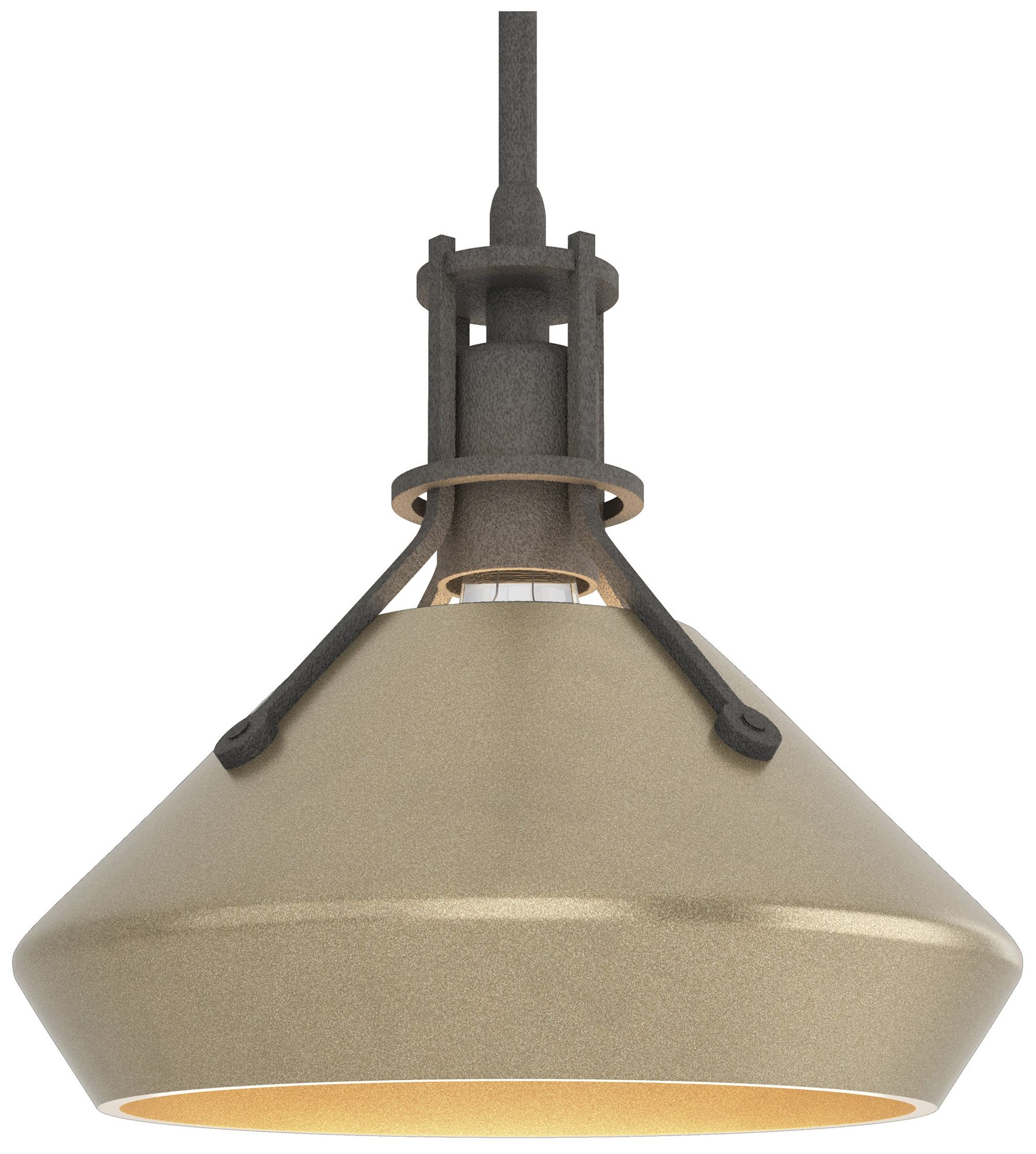 Henry 10" Wide Natural Iron Mini Pendant w/ Soft Gold