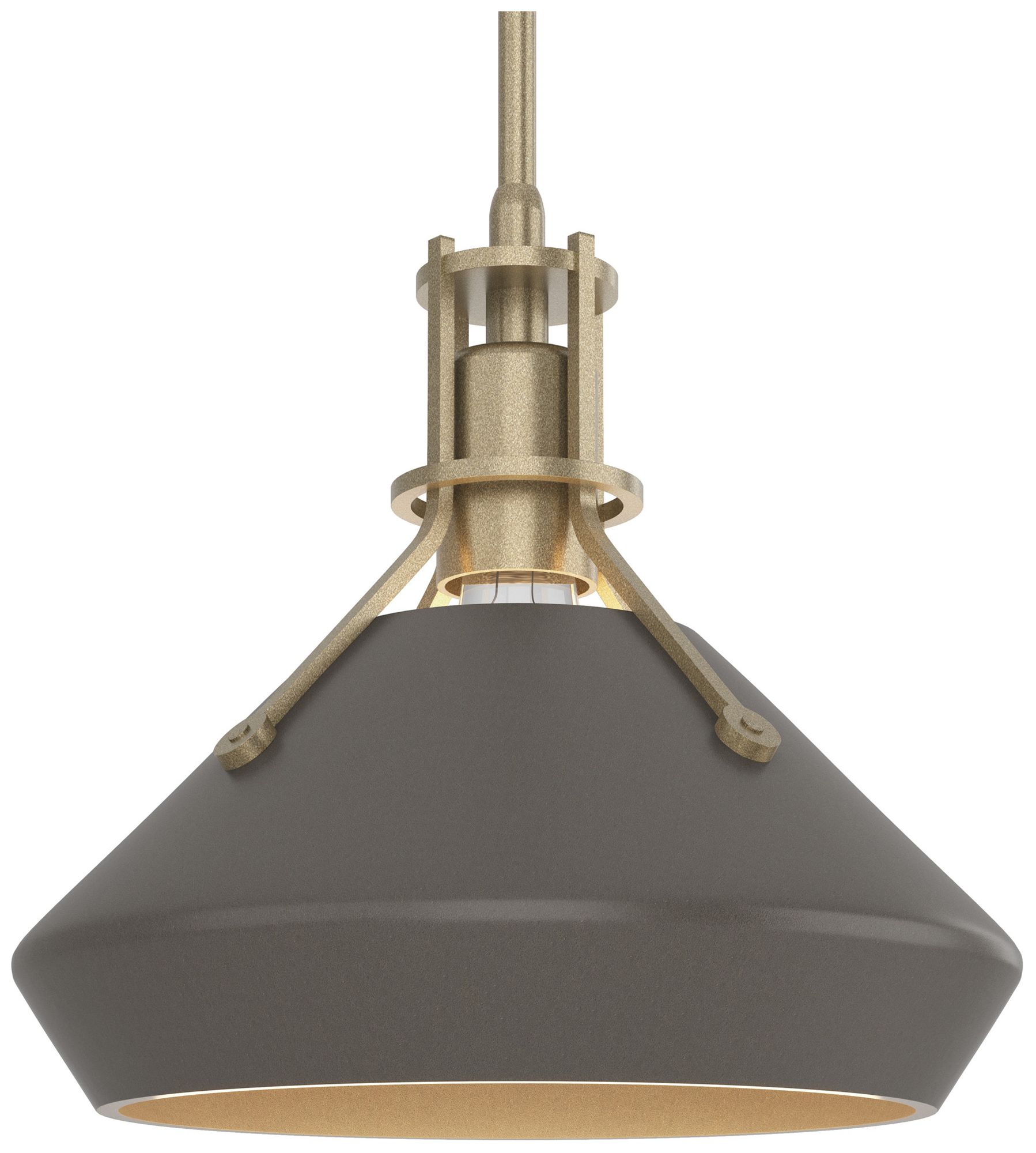 Henry 10" Wide Soft Gold Mini Pendant w/ Dark Smoke