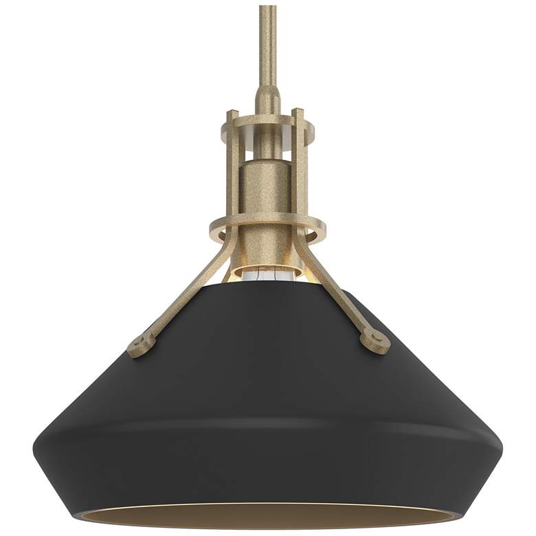 Image 1 Henry 10" Wide Soft Gold Mini Pendant with Black Shade
