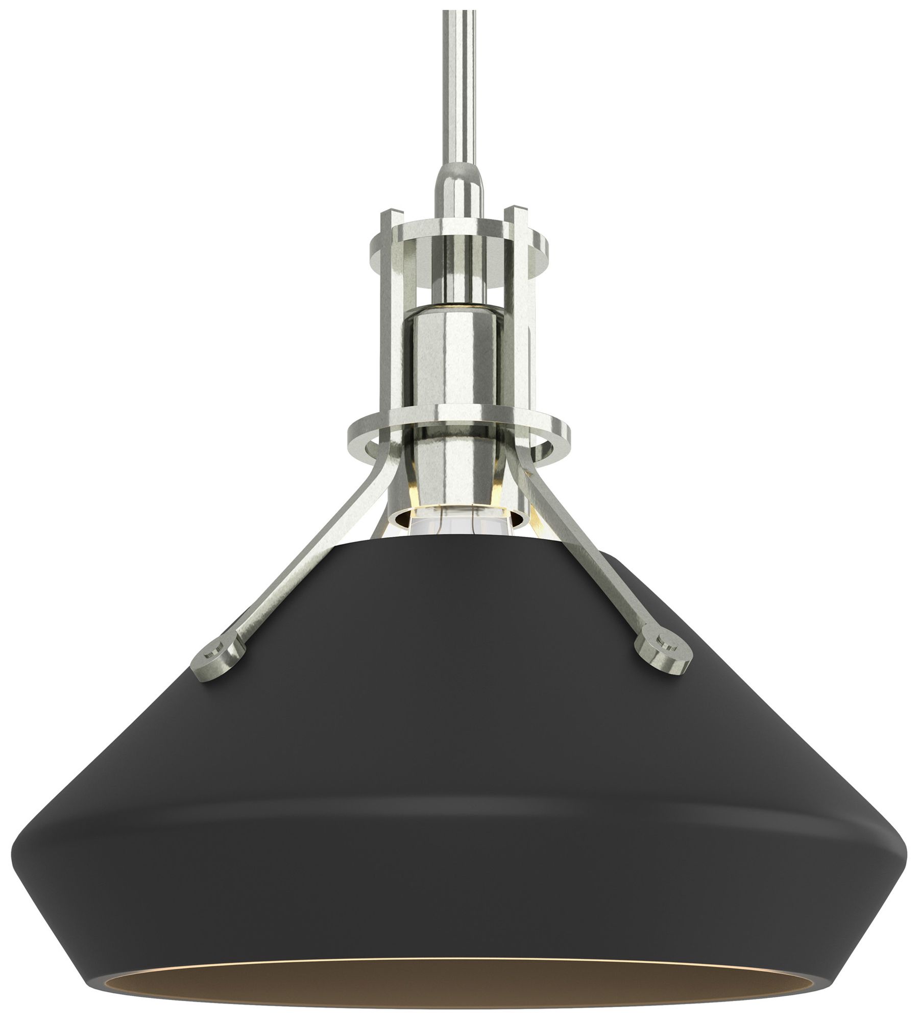Henry 10" Wide Sterling Mini Pendant w/ Black
