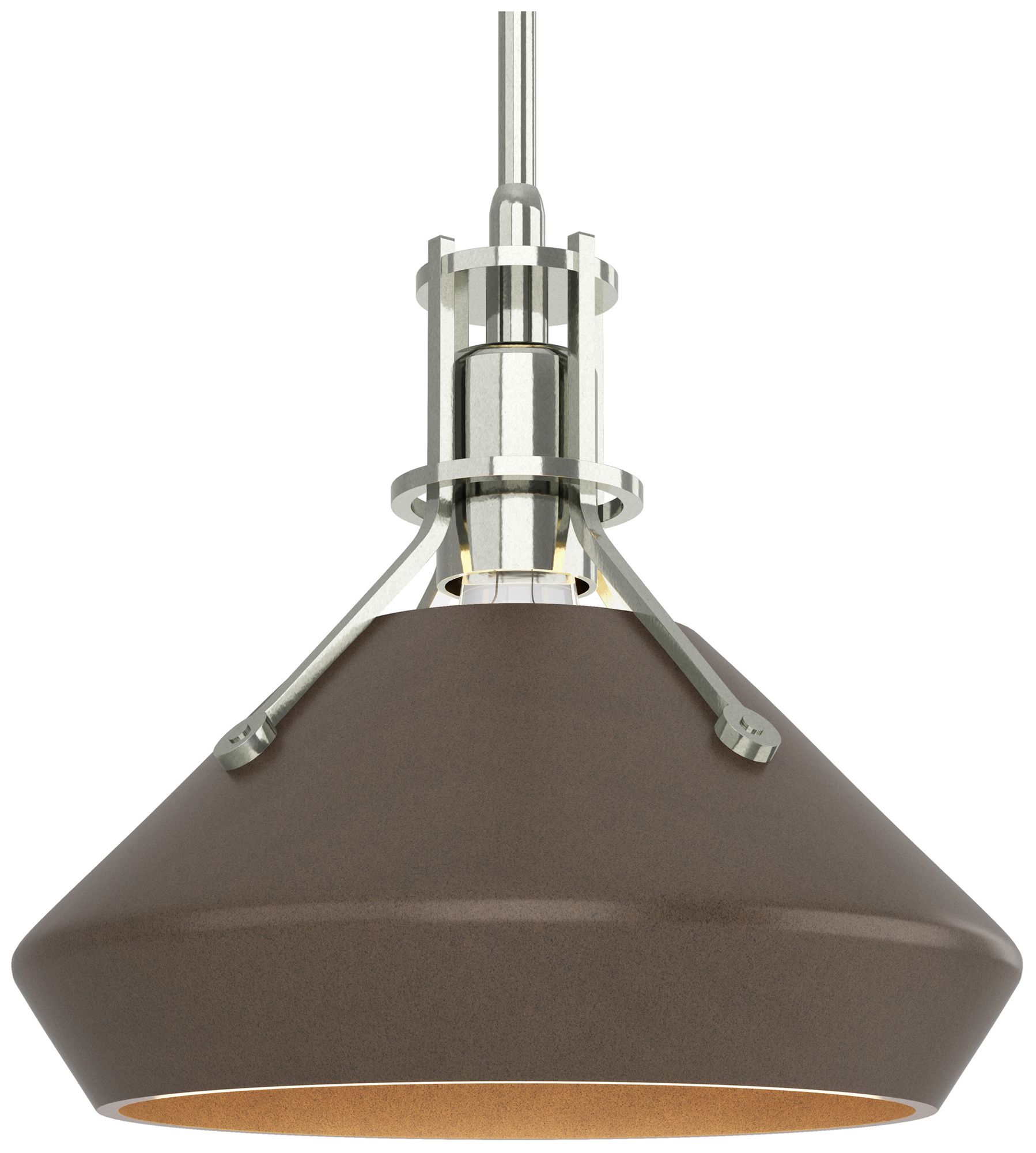 Henry 10" Wide Sterling Mini Pendant w/ Bronze