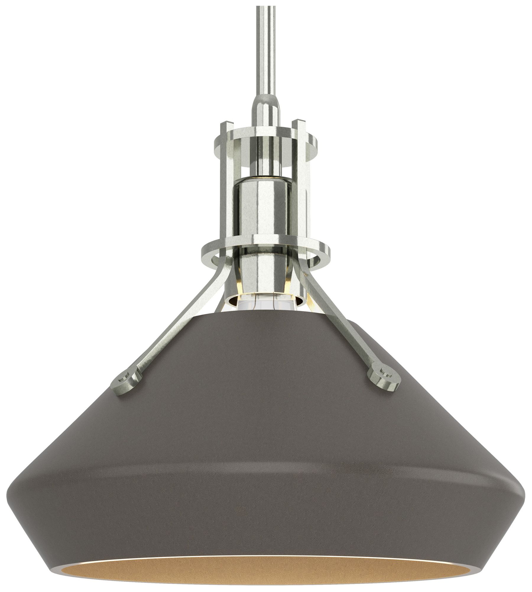 Henry 10" Wide Sterling Mini Pendant w/ Dark Smoke