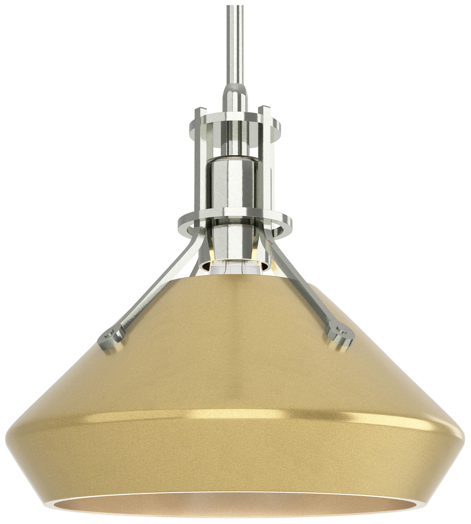 Henry 10" Wide Sterling Mini Pendant w/ Modern Brass