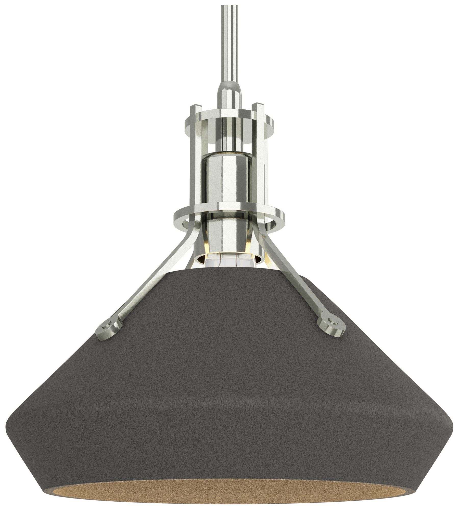 Henry 10" Wide Sterling Mini Pendant w/ Natural Iron