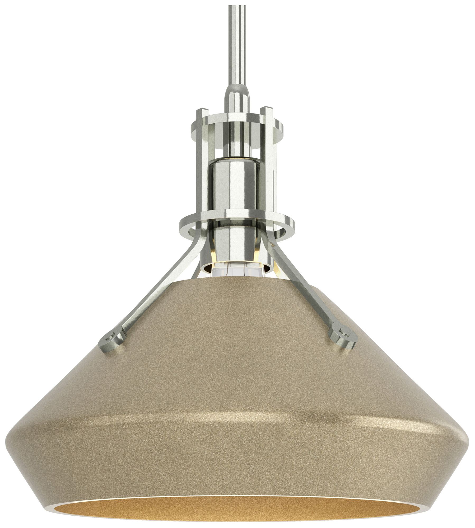 Henry 10" Wide Sterling Mini Pendant w/ Soft Gold