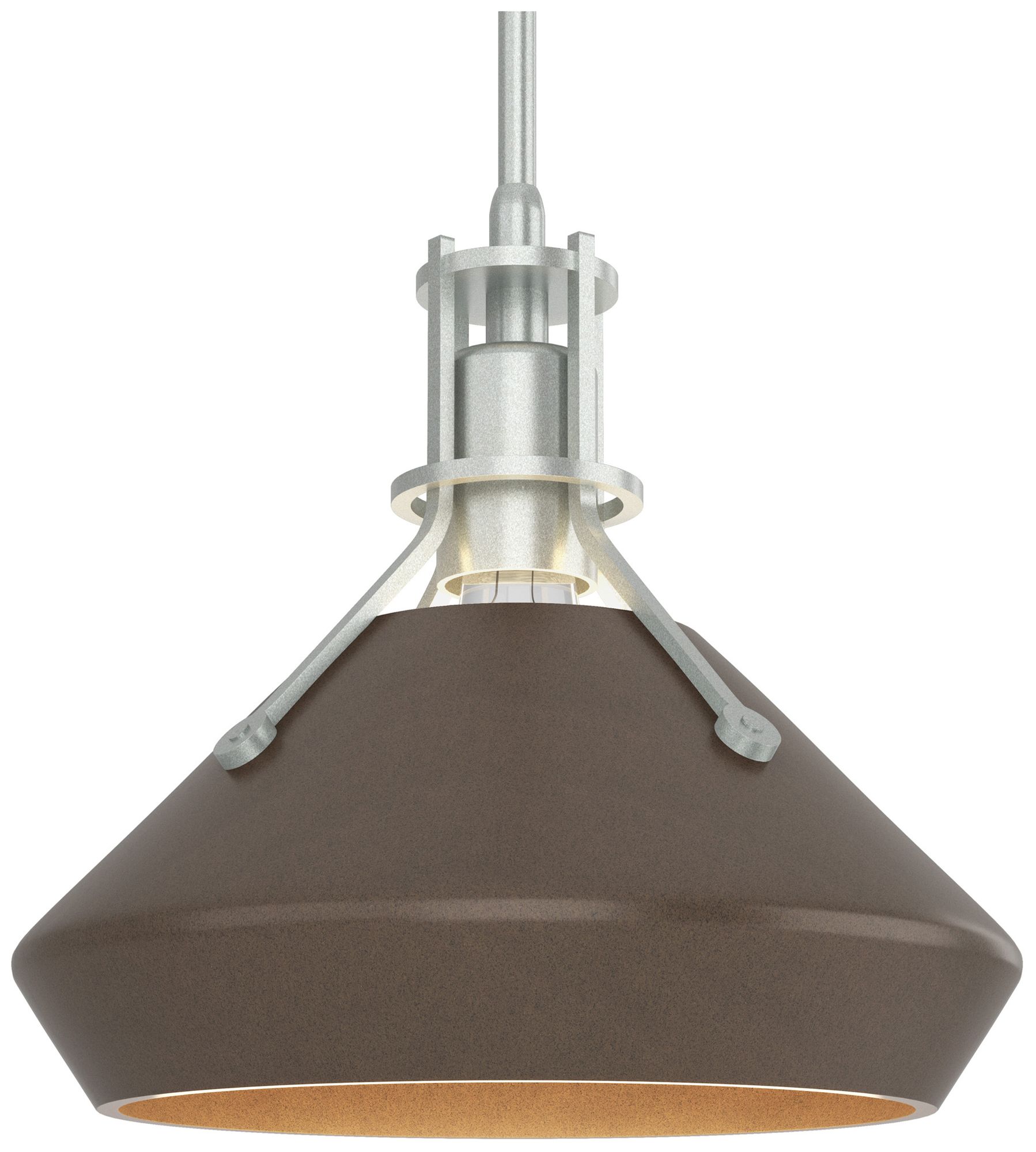 Henry 10" Wide Vintage Platinum Mini Pendant w/ Bronze