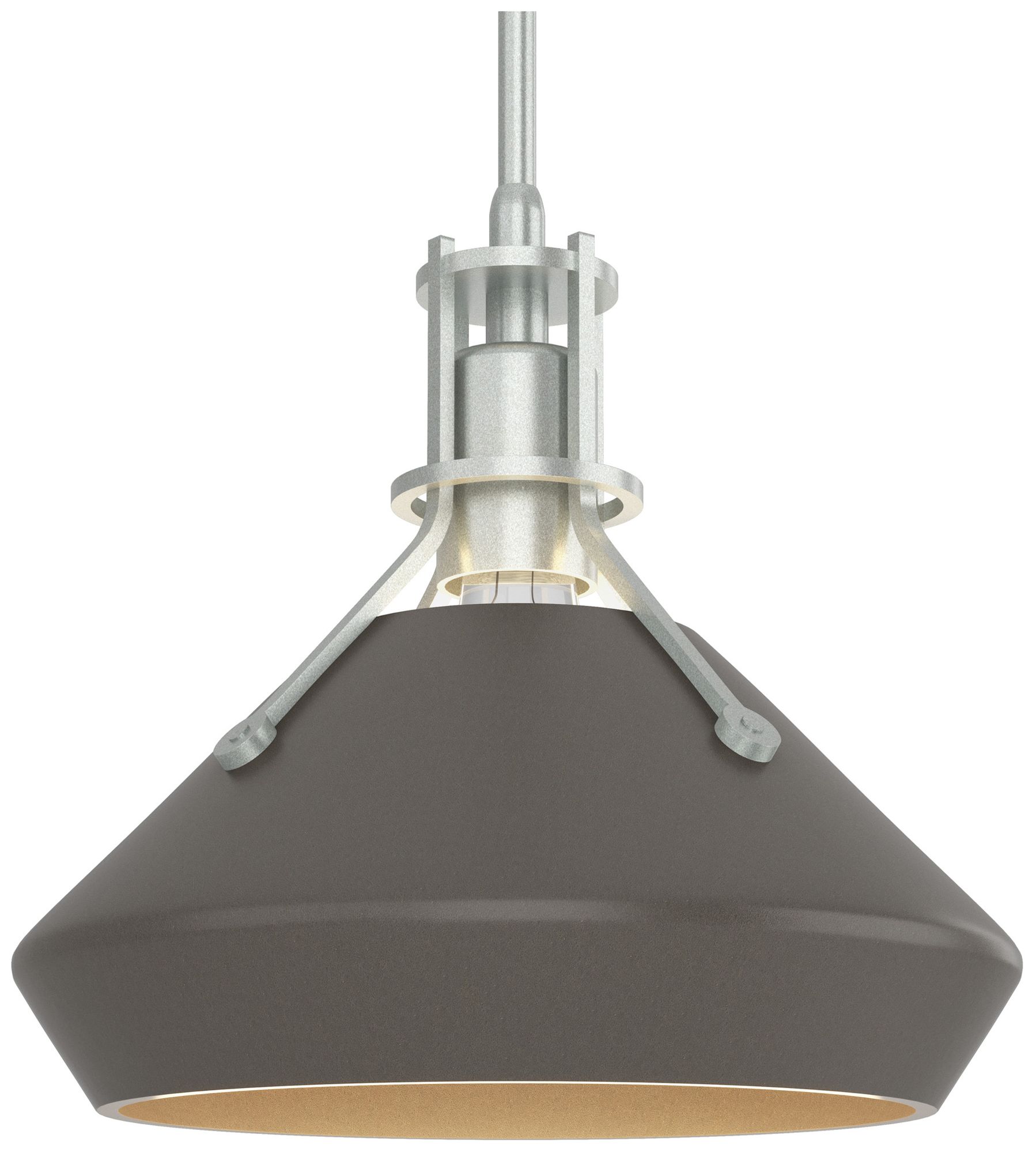 Henry 10" Wide Vintage Platinum Mini Pendant w/ Dark Smoke