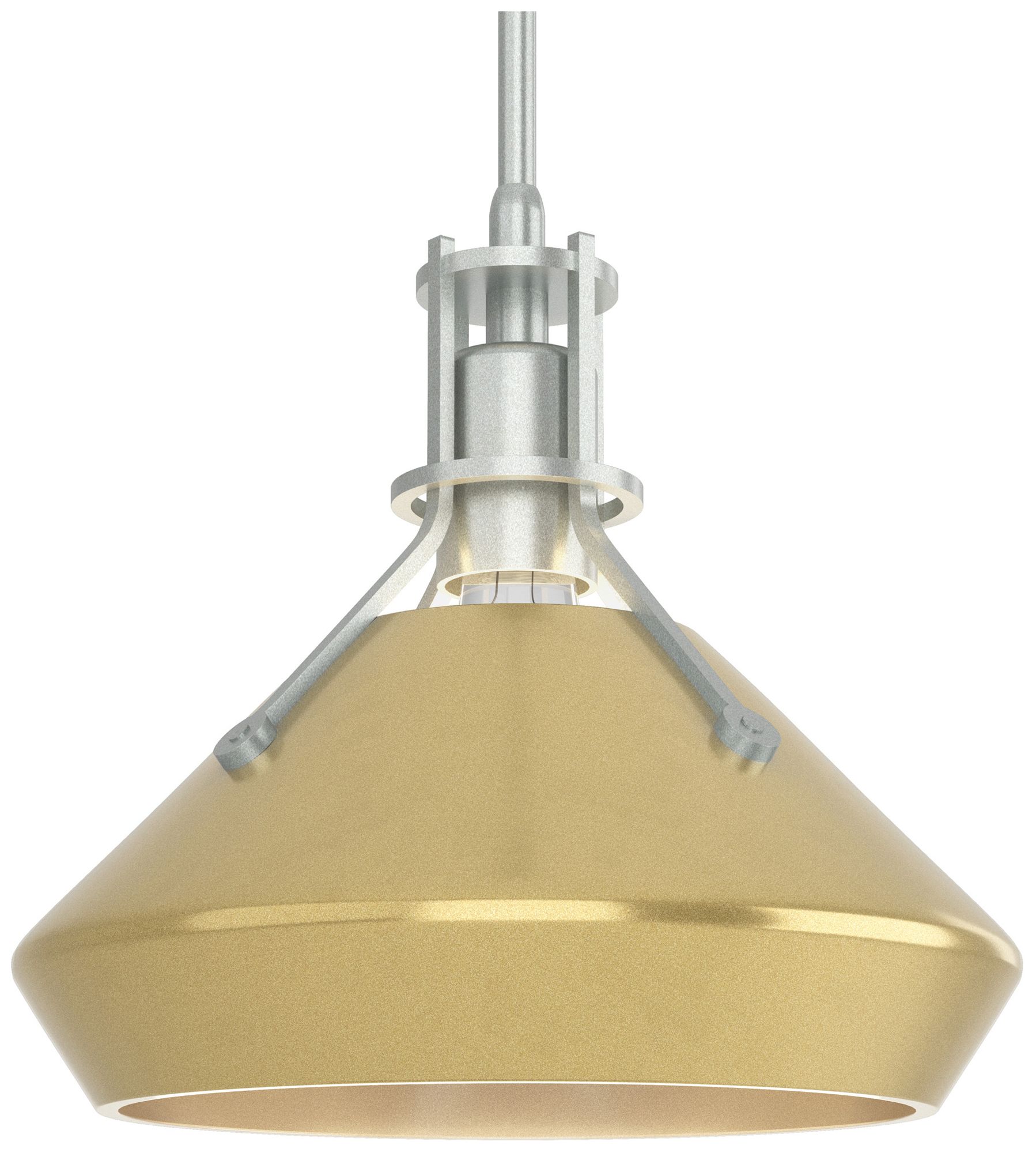 Henry 10" Wide Vintage Platinum Mini Pendant w/ Modern Brass