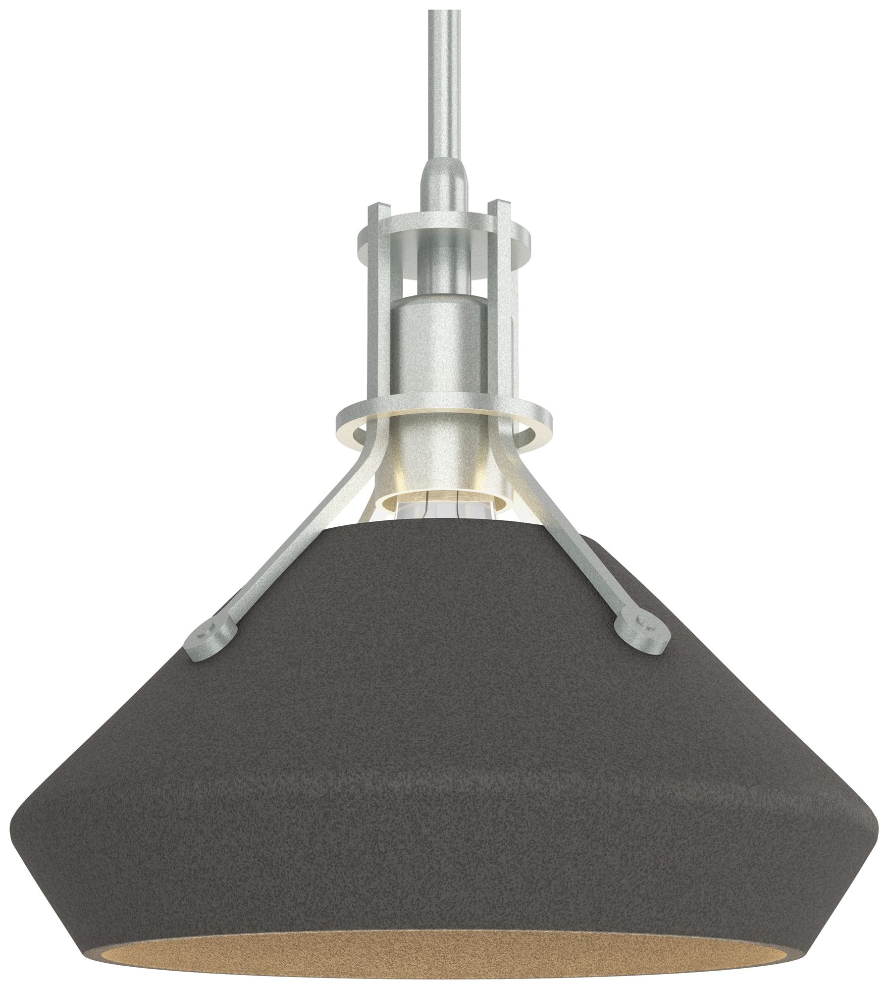 Henry 10" Wide Vintage Platinum Mini Pendant w/ Natural Iron