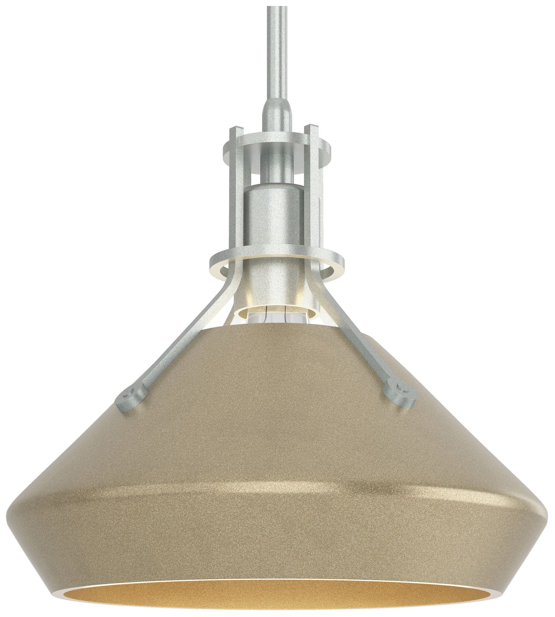Henry 10" Wide Vintage Platinum Mini Pendant w/ Soft Gold