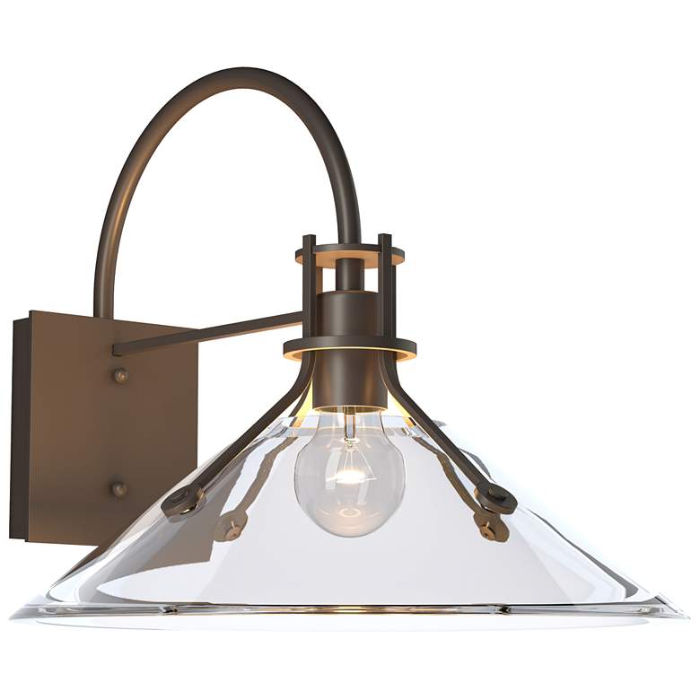Image 1 Henry 12.9" High Large Coastal Dark Smoke Outdoor Sconce With Clear Gl