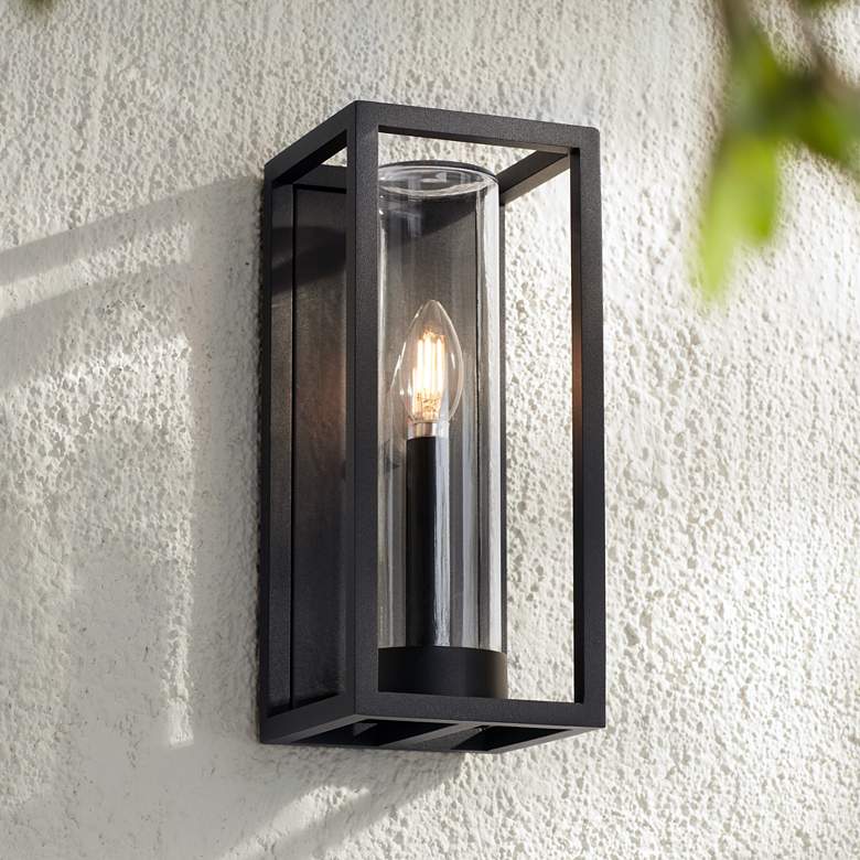 Image 1 Henry 12 1/2" High Sand Black Outdoor LED Wall Light
