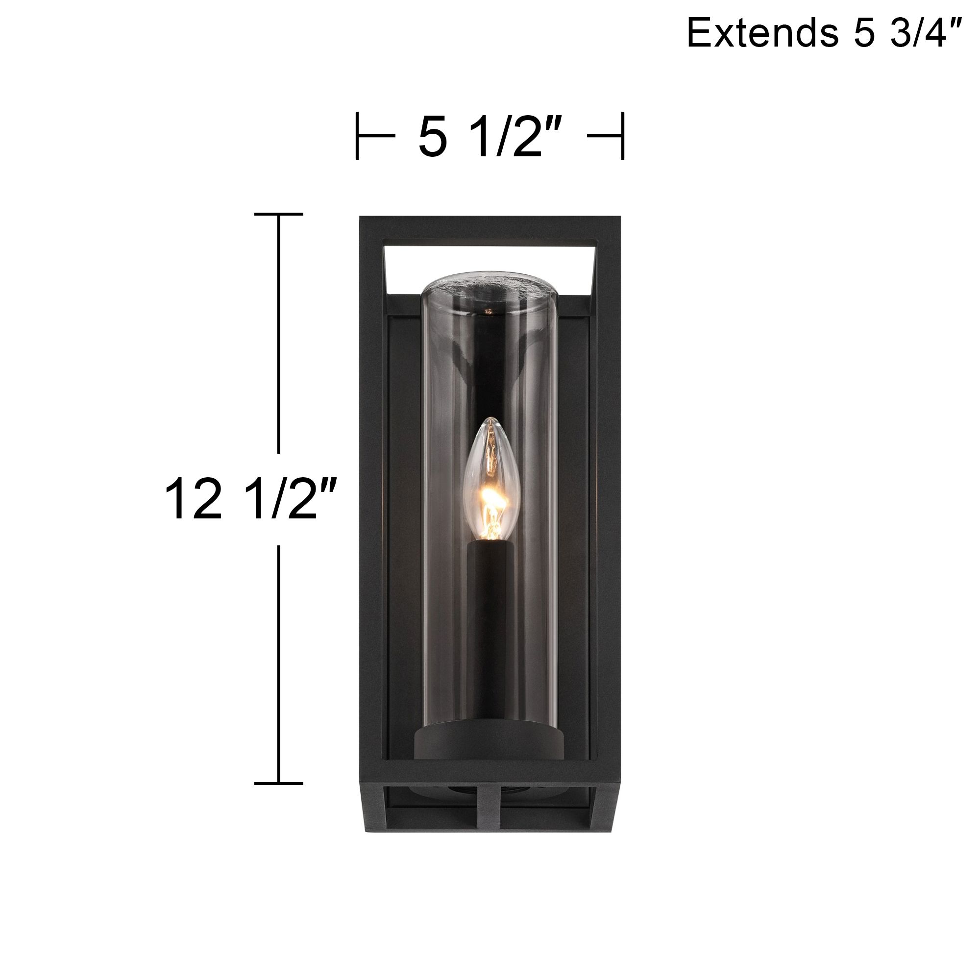 Henry 12 1/2" High Sand Black Outdoor LED Wall Light