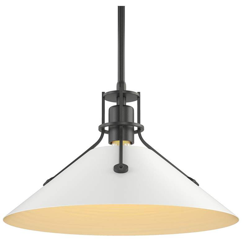 Image 1 Henry 14.4"W White Accented Black Multi Height Pendant w/ Steel Shade