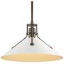 Henry 14.4"W White Accented Bronze Multi Height Pendant w/ Steel Shade