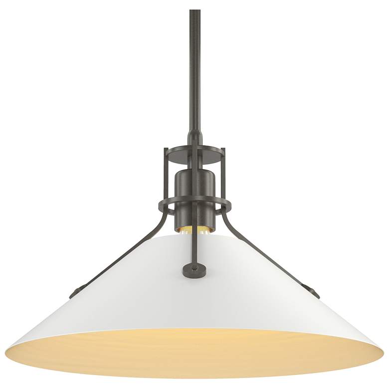Image 1 Henry 14.4"W White Accented Dark Smoke Multi Height Pendant w/ Steel S